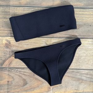 Triangl Midnight Neoprene Ribbed Strapless Bikini
